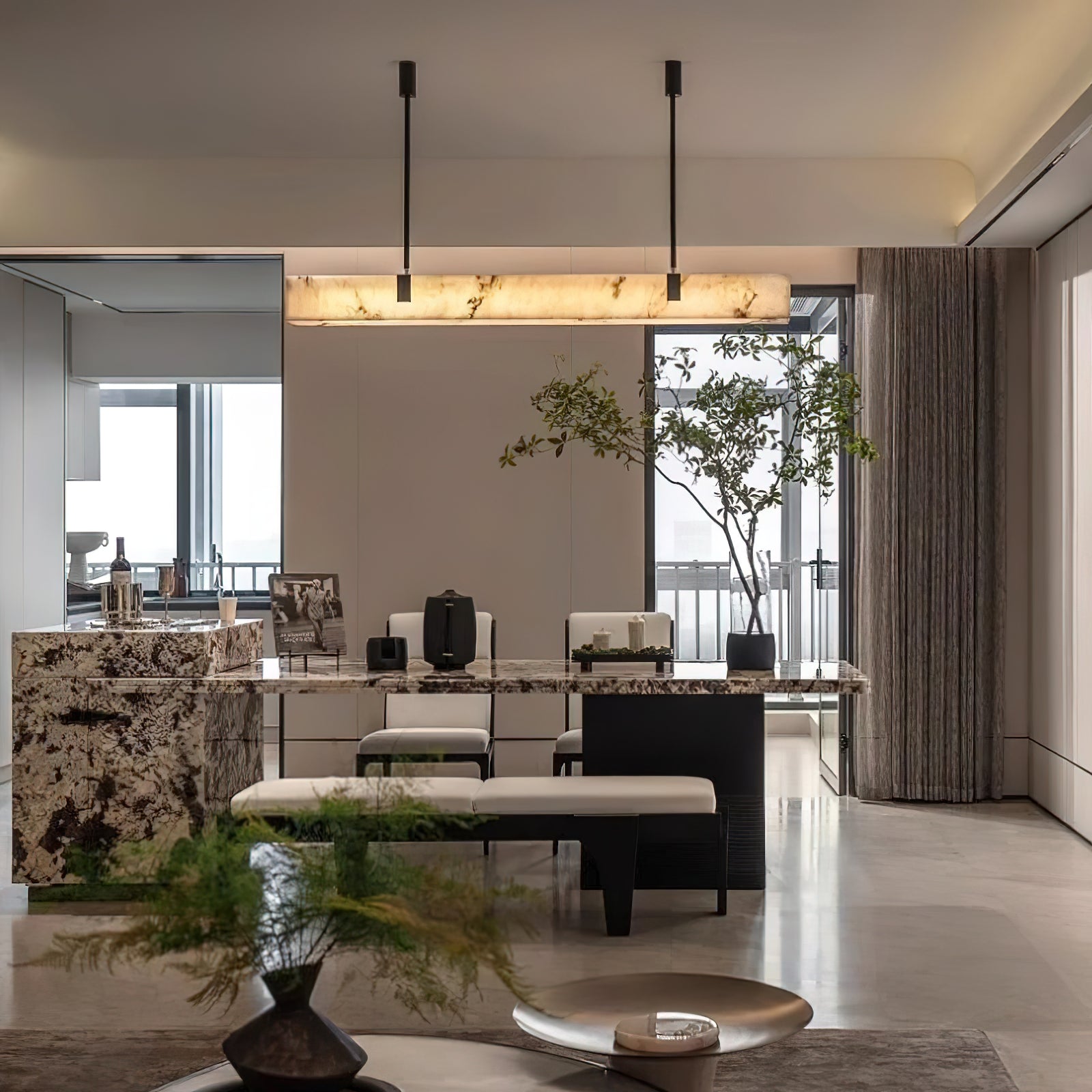 Freyza | Casorion Alabaster Chandelier Chandelier – Dining Room Living Room