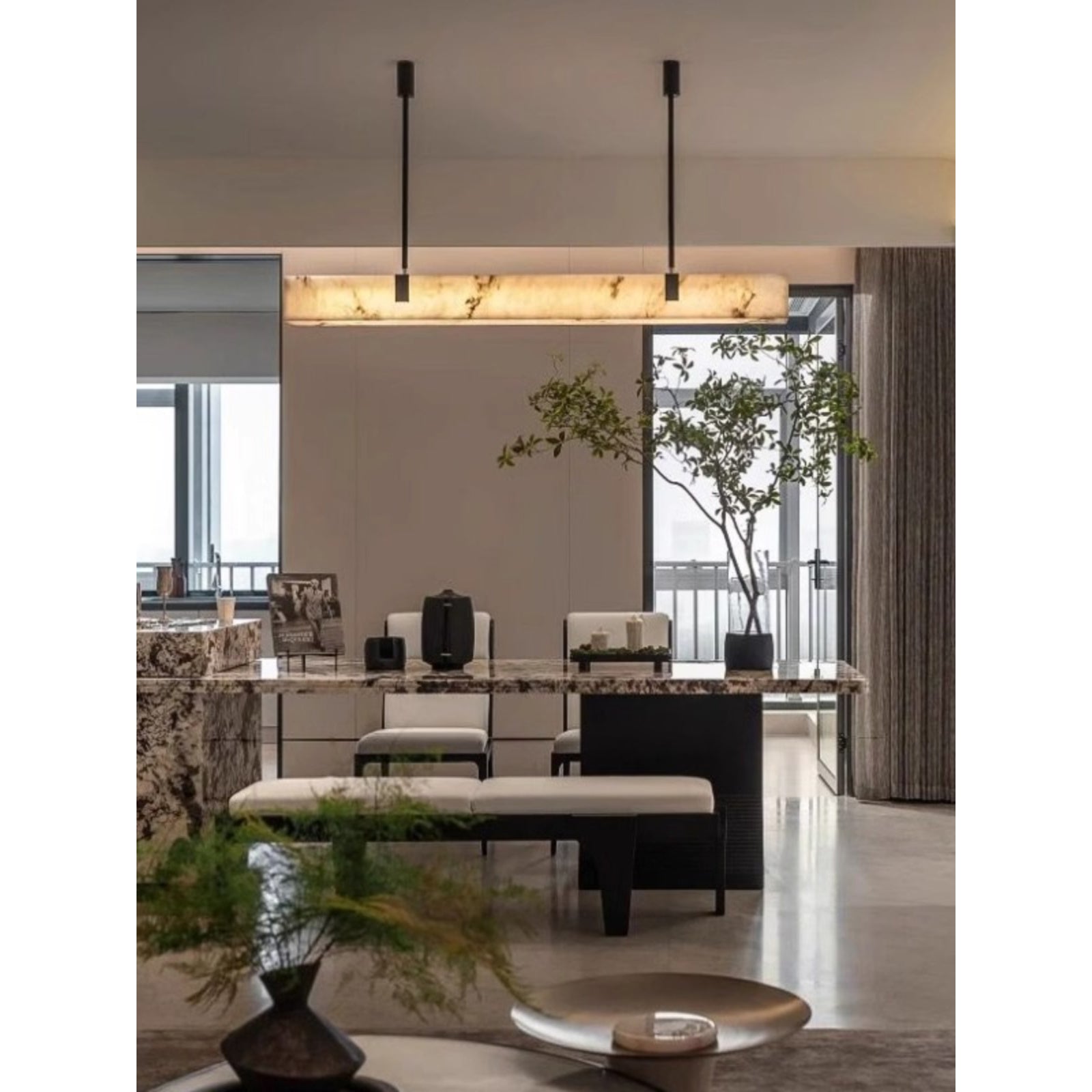Freyza | Casorion Alabaster Chandelier Chandelier – Dining Room Living Room