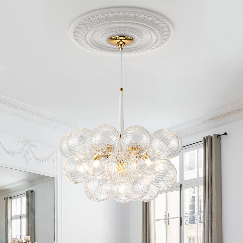 Freyza | Valion Modern Globe Glass Chandelier – Modern Dining Room Living Room