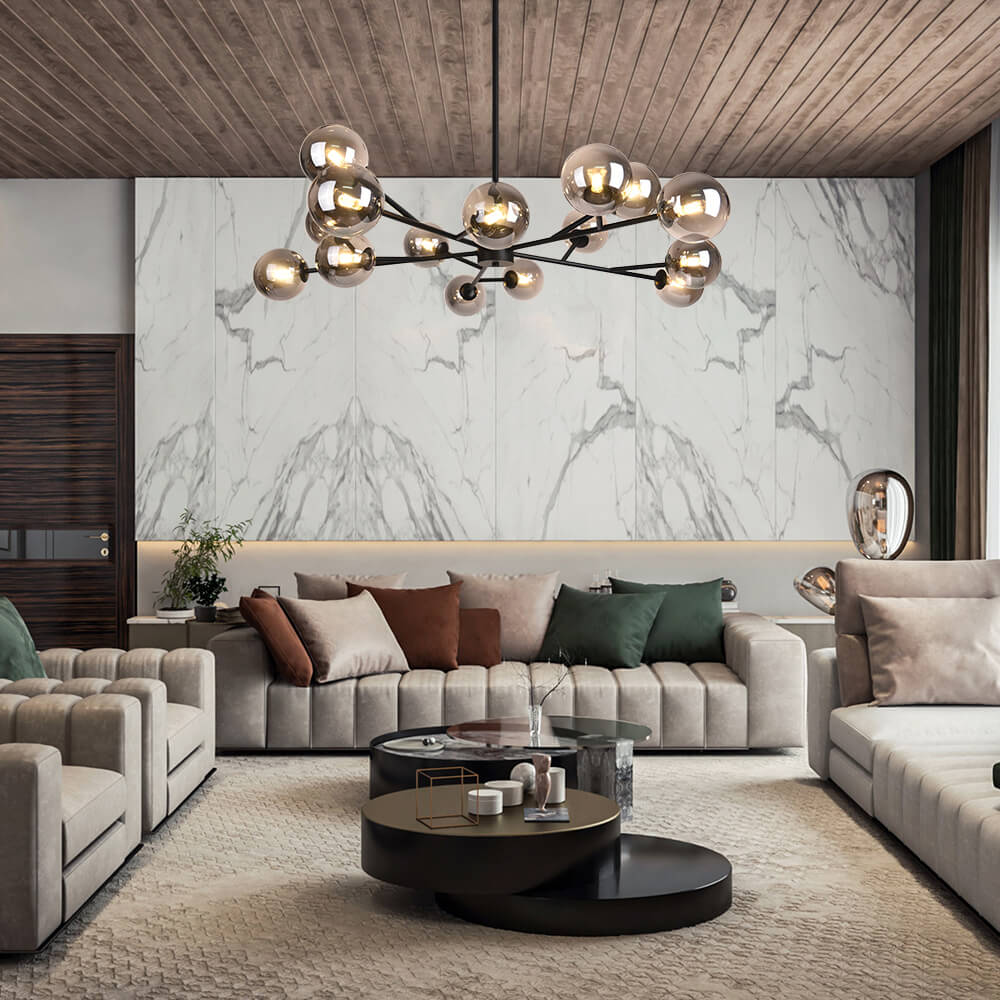 Freyza | Seriva moderner Kronleuchter aus Glas – modernes Esszimmer, Wohnzimmer