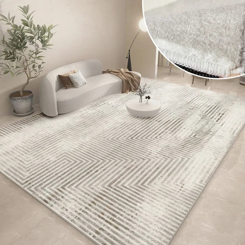 Modern Abstract Plush Carpet | Washable Soft Floor Mat for Cozy Living Room Decor 12