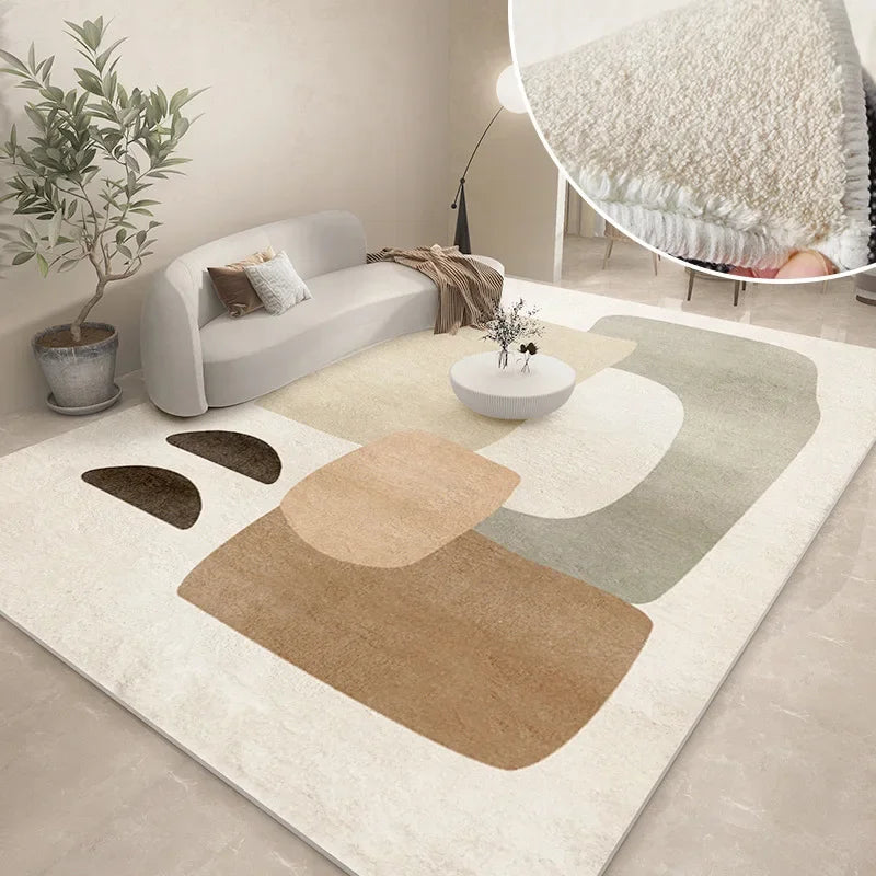 Modern Abstract Plush Carpet | Washable Soft Floor Mat for Cozy Living Room Decor 15