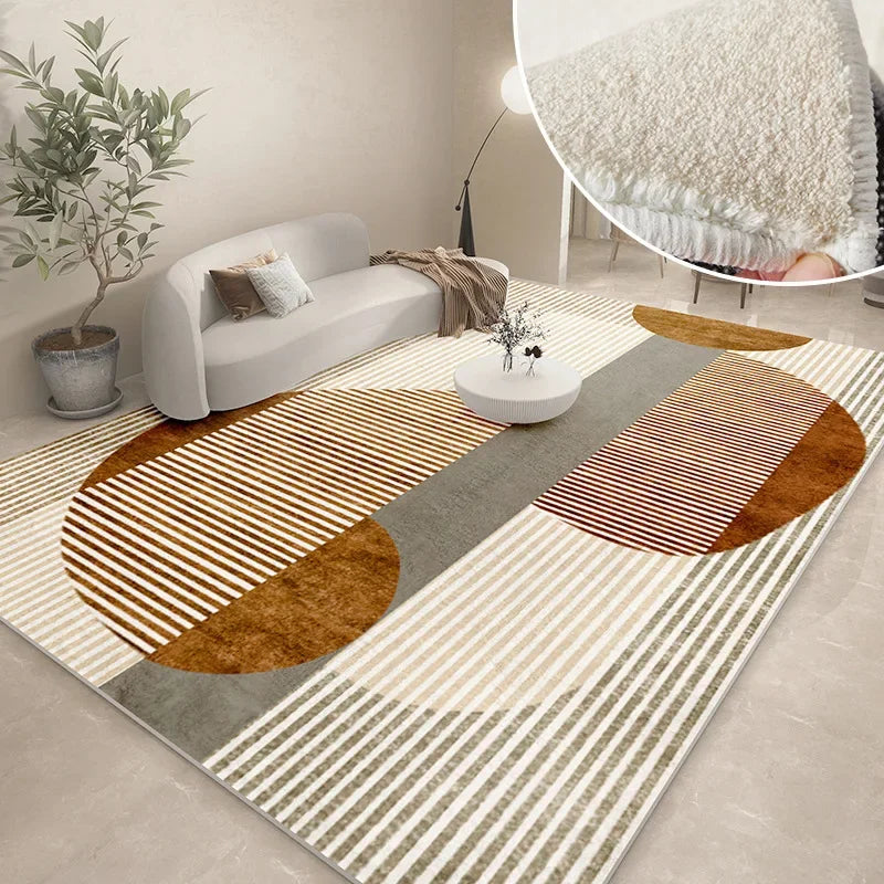 Modern Abstract Plush Carpet | Washable Soft Floor Mat for Cozy Living Room Decor 18