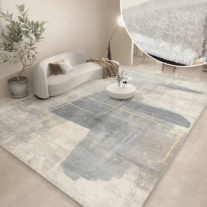 Modern Abstract Plush Carpet | Washable Soft Floor Mat for Cozy Living Room Decor 2
