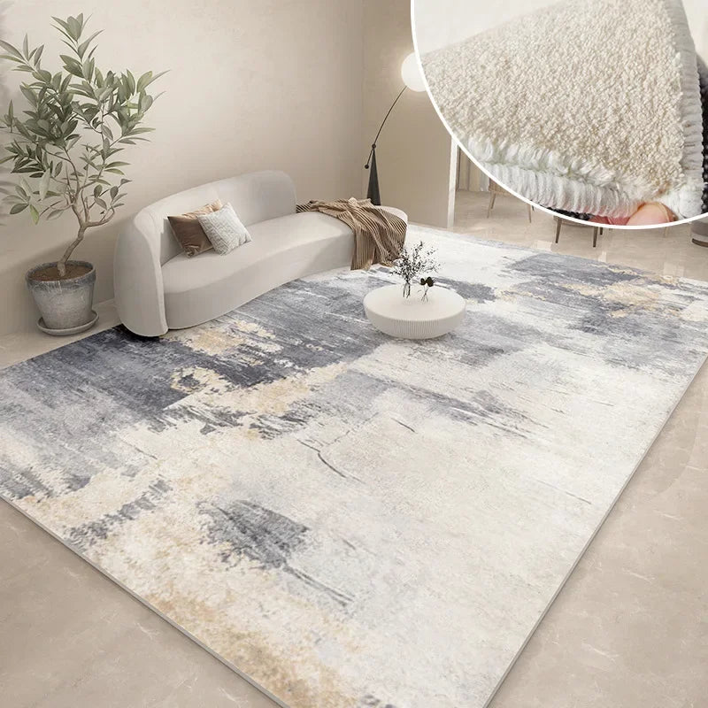 Modern Abstract Plush Carpet | Washable Soft Floor Mat for Cozy Living Room Decor 4