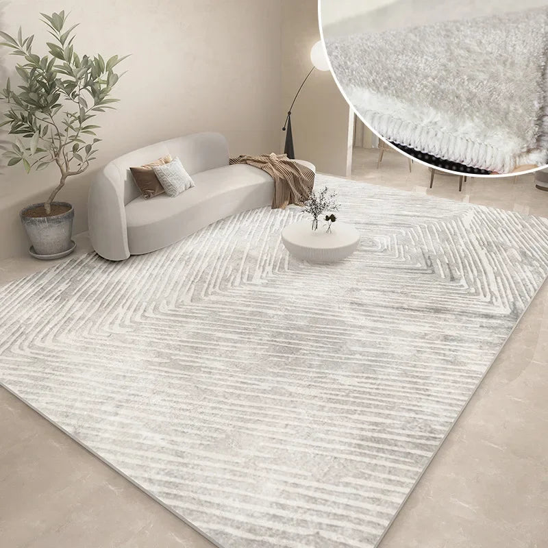 Modern Abstract Plush Carpet | Washable Soft Floor Mat for Cozy Living Room Decor 6