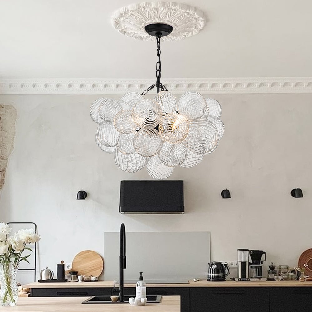 Freyza - Modern Bubble Chandelier Light with Dimmable Feature | Adjustable Height for Stylish Dining Room Illumination