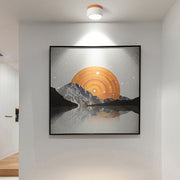 Modern Cylinder Ceiling Lamp | LED Ceiling Light Fixture with Wooden Accent | Stylish Design for Warm Ambiance 0
