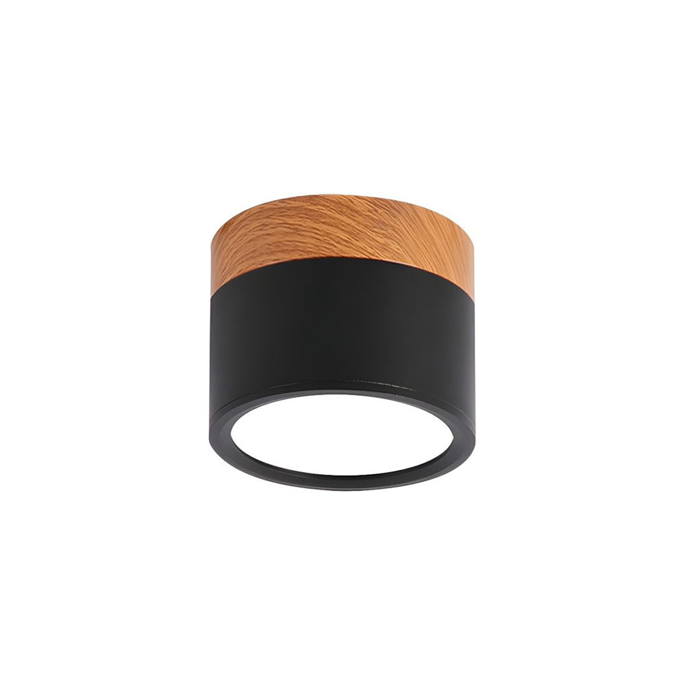 Modern Cylinder Ceiling Lamp | LED Ceiling Light Fixture with Wooden Accent | Stylish Design for Warm Ambiance 1