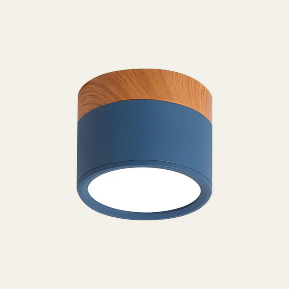 Modern Cylinder Ceiling Lamp | LED Ceiling Light Fixture with Wooden Accent | Stylish Design for Warm Ambiance 12
