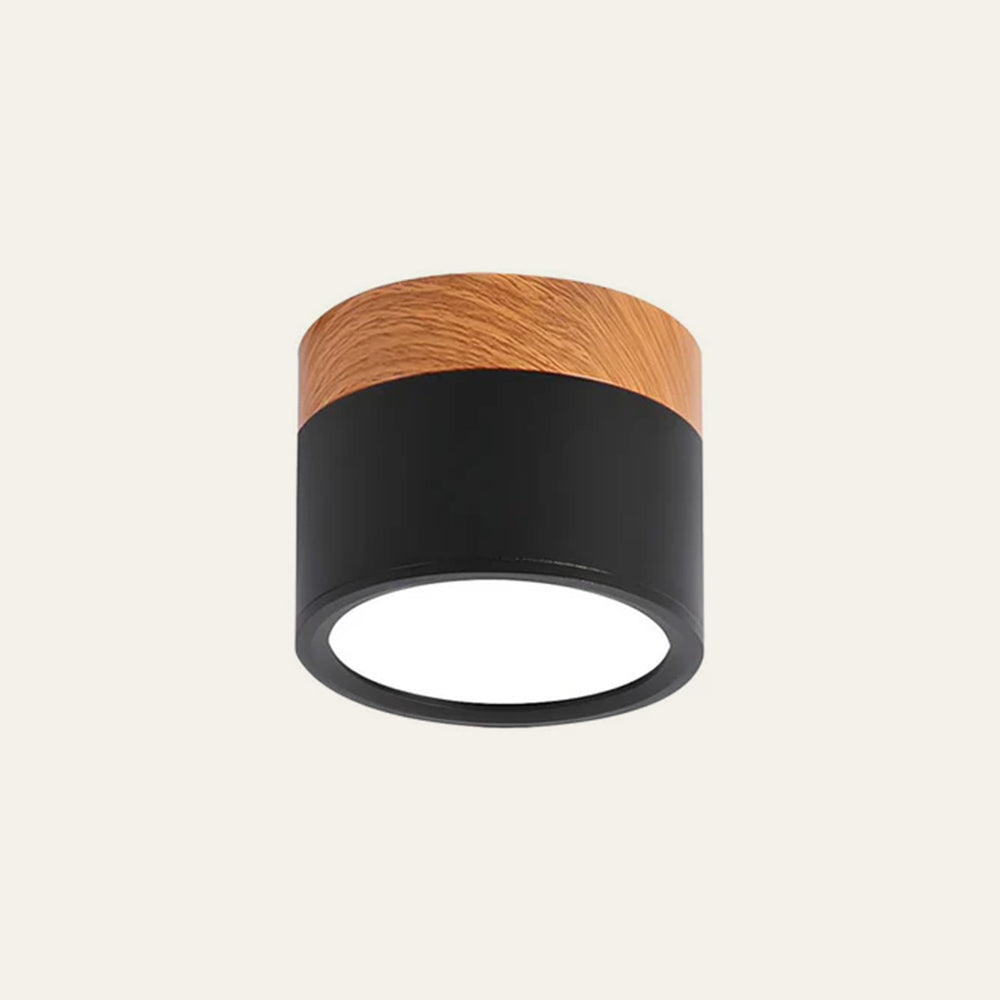 Modern Cylinder Ceiling Lamp | LED Ceiling Light Fixture with Wooden Accent | Stylish Design for Warm Ambiance 15