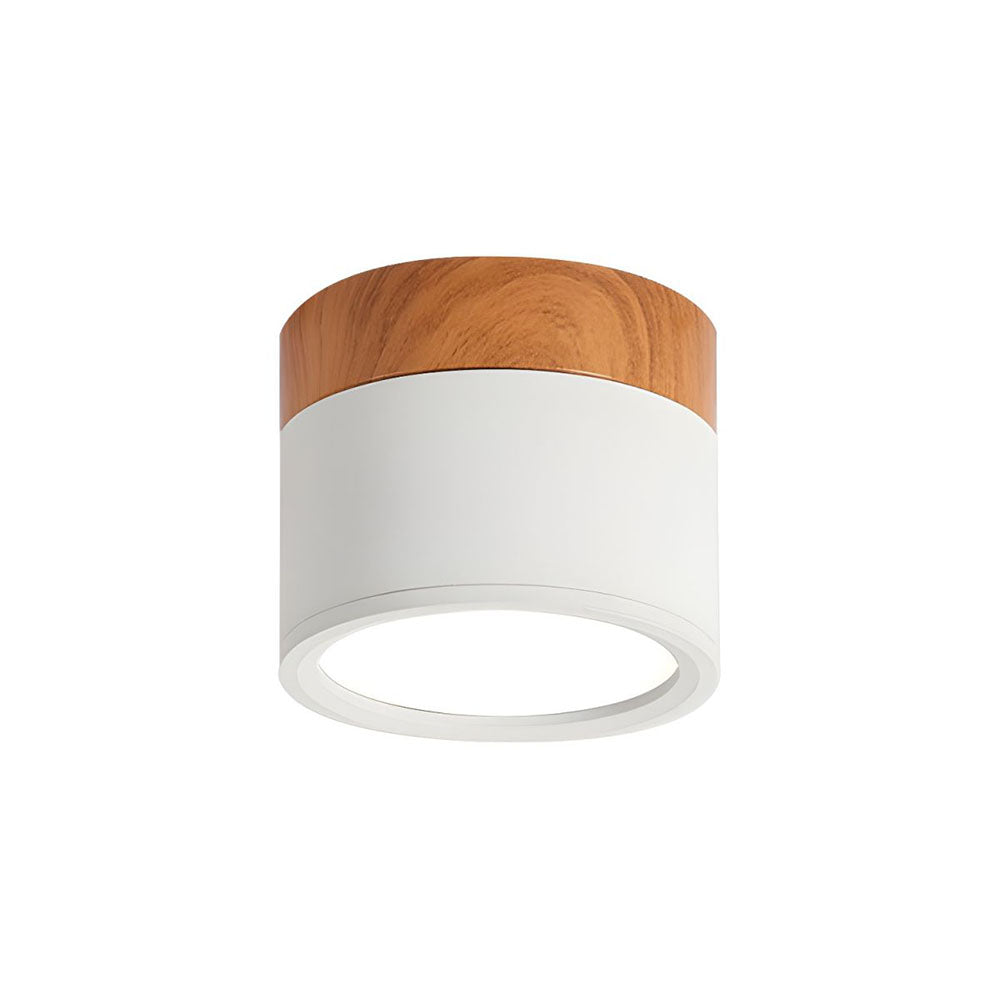 Modern Cylinder Ceiling Lamp | LED Ceiling Light Fixture with Wooden Accent | Stylish Design for Warm Ambiance 3