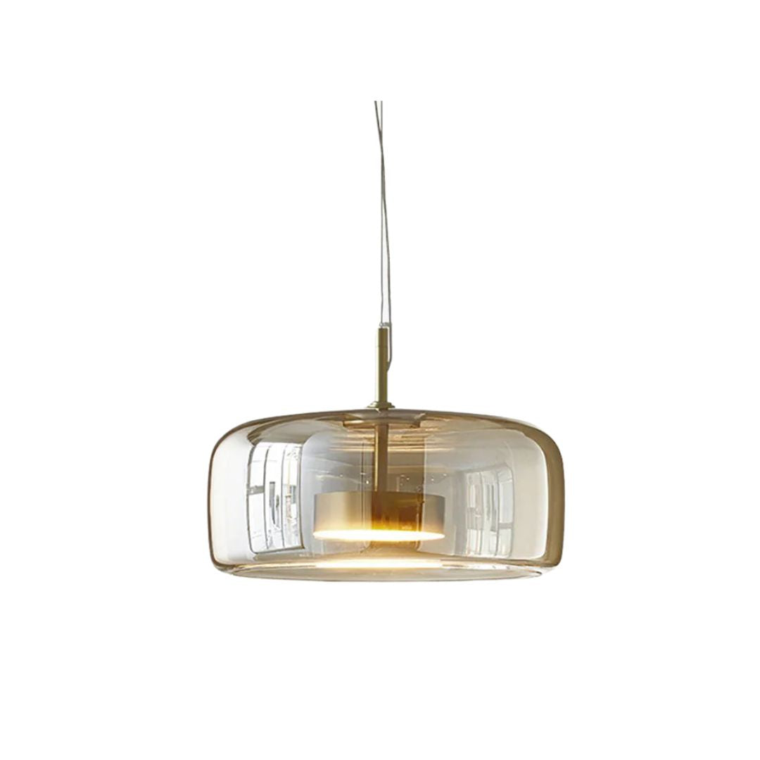Modern Glass Pendant Light with Adjustable Height & Brass Accents for Stylish Kitchen Illumination 1
