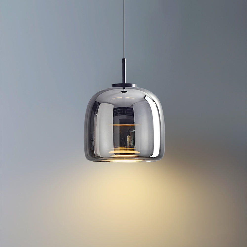 Modern Glass Pendant Light with Adjustable Height & Brass Accents for Stylish Kitchen Illumination 10