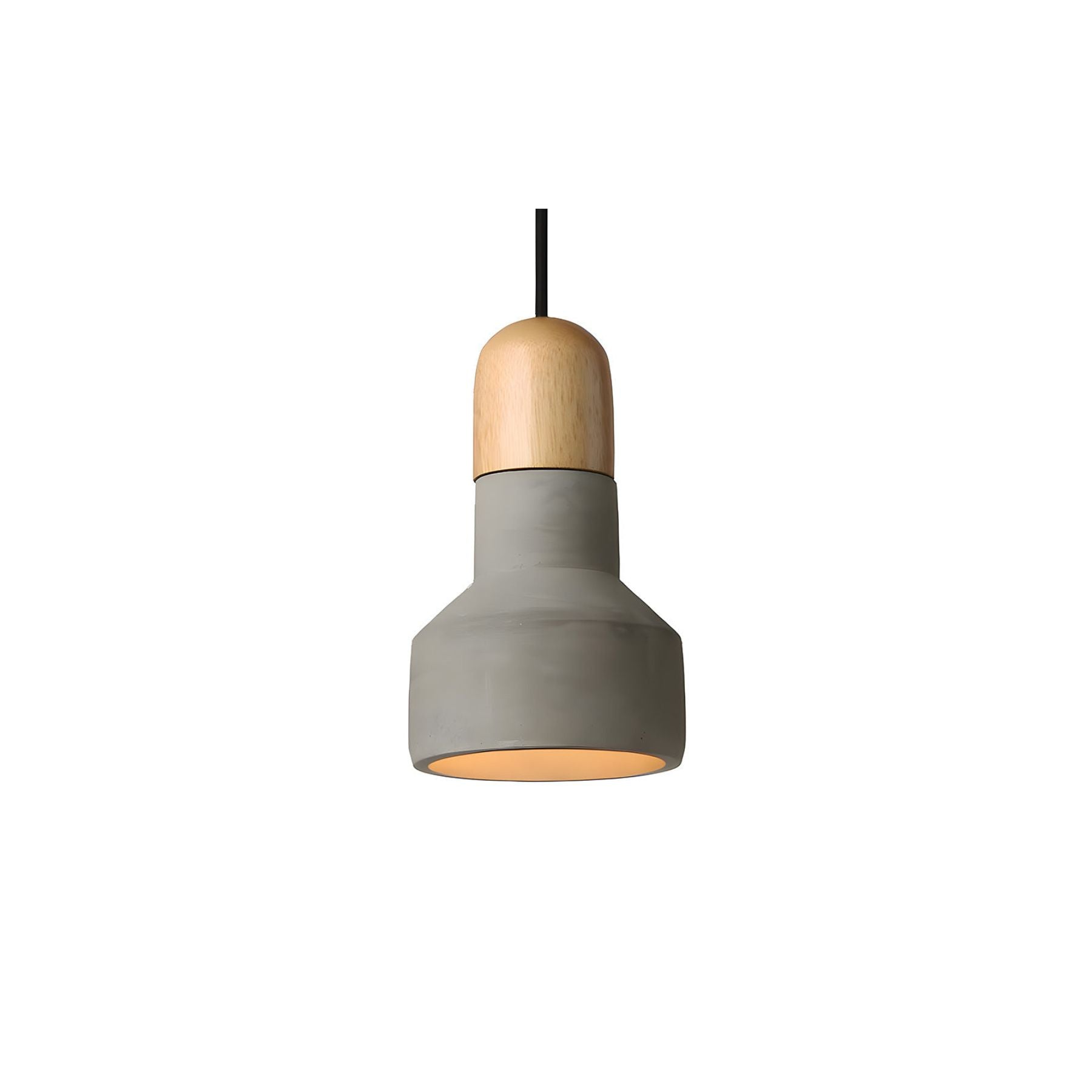 Modern Hanging Lamp | Rustic Cement & Wood Design with Adjustable Height | Stylish Pendant Light for Cozy Ambiance 1