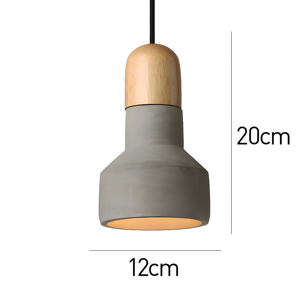 Modern Hanging Lamp | Rustic Cement & Wood Design with Adjustable Height | Stylish Pendant Light for Cozy Ambiance 6