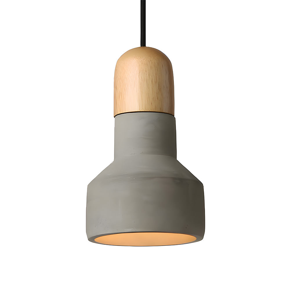 Modern Hanging Lamp | Rustic Cement & Wood Design with Adjustable Height | Stylish Pendant Light for Cozy Ambiance 8