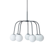 Freyza | Elphaia Vintage-moderner Kronleuchter aus schwarzem Glas – modernes Esszimmer-Wohnzimmer