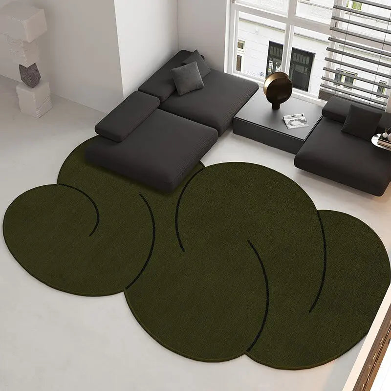 Modern Plush Area Rug | Thick Soft Floor Mat with Irregular Shapes | Cozy Rugs for Living Room Comfort 7