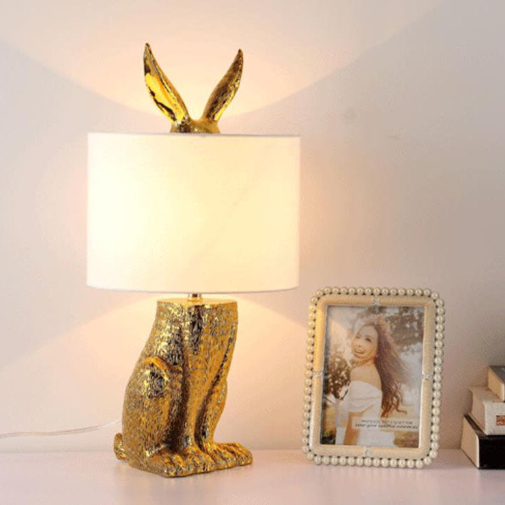 Modern Table Lamp | Elegant Gold Finish with Fabric Shade | Perfect Bedside Lamps for Living Room and Bedroom 0
