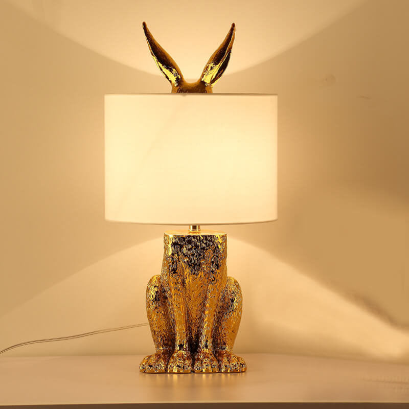 Modern Table Lamp | Elegant Gold Finish with Fabric Shade | Perfect Bedside Lamps for Living Room and Bedroom 1