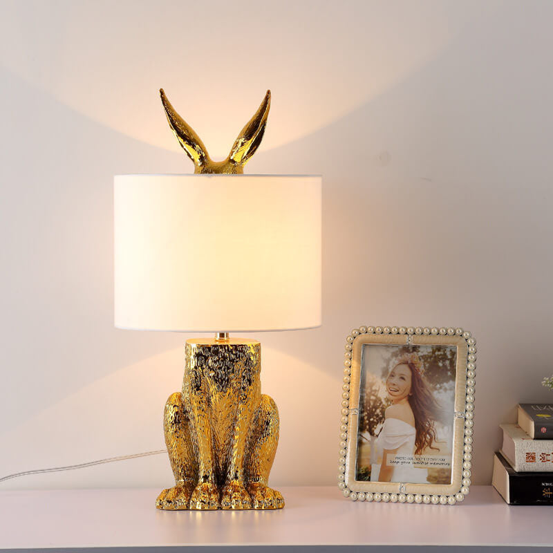 Modern Table Lamp | Elegant Gold Finish with Fabric Shade | Perfect Bedside Lamps for Living Room and Bedroom 2