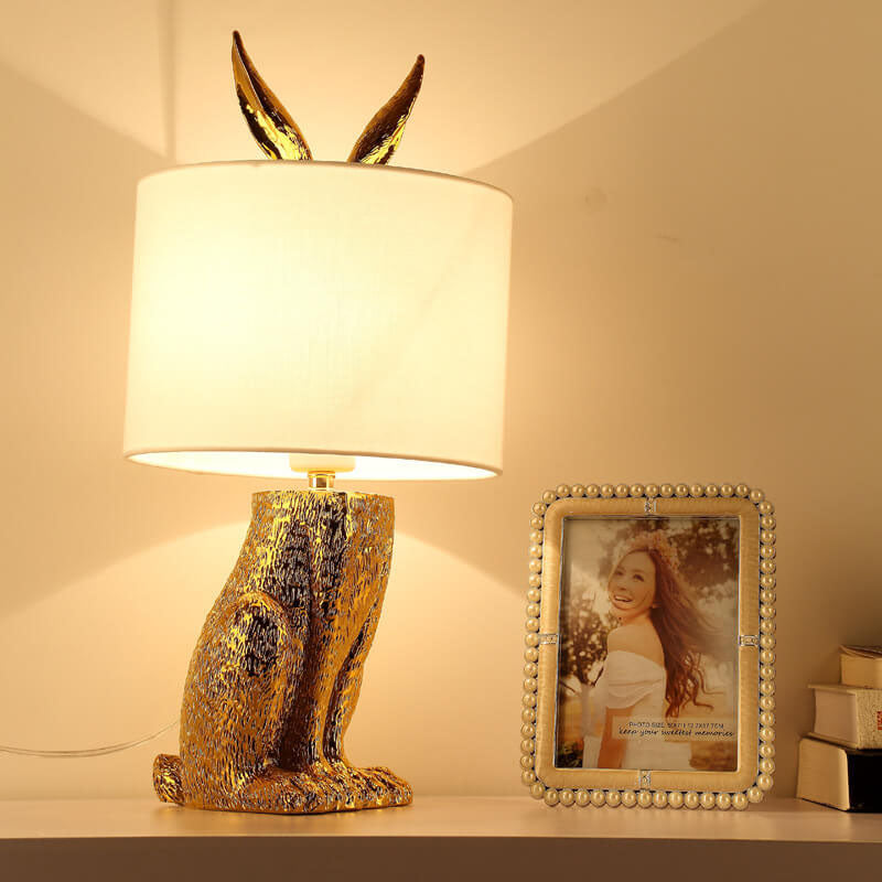Modern Table Lamp | Elegant Gold Finish with Fabric Shade | Perfect Bedside Lamps for Living Room and Bedroom 3