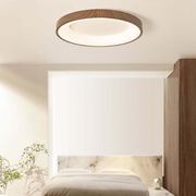 Modern Wooden Flush Mount Ceiling Light with Integrated LED for Energy Efficiency 0