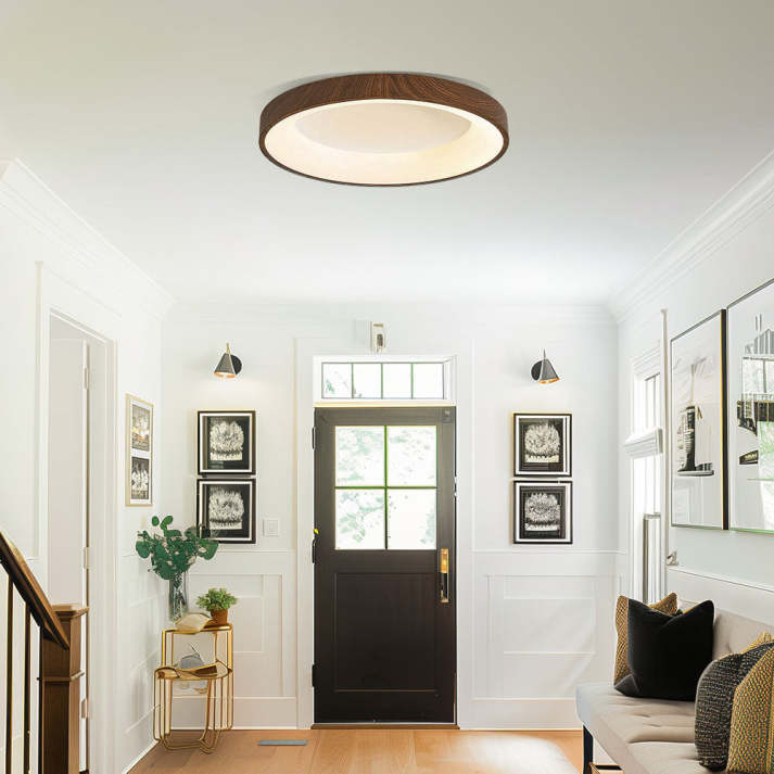 Modern Wooden Flush Mount Ceiling Light with Integrated LED for Energy Efficiency 5