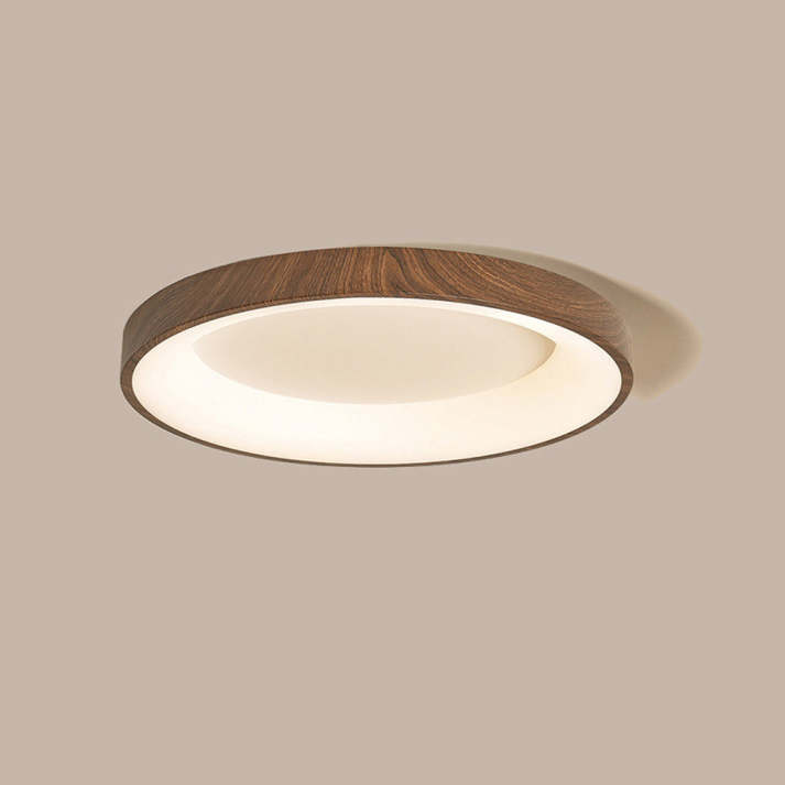Modern Wooden Flush Mount Ceiling Light with Integrated LED for Energy Efficiency 7