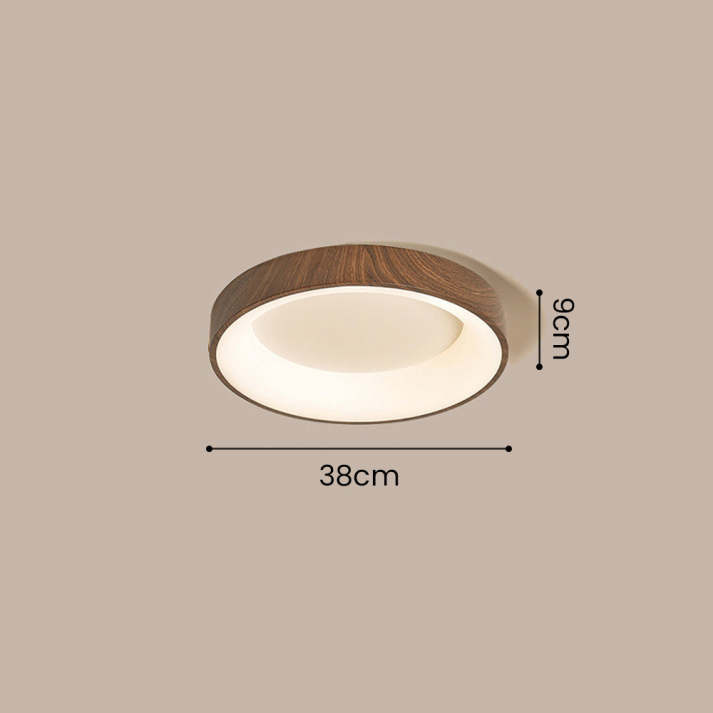 Modern Wooden Flush Mount Ceiling Light with Integrated LED for Energy Efficiency 8