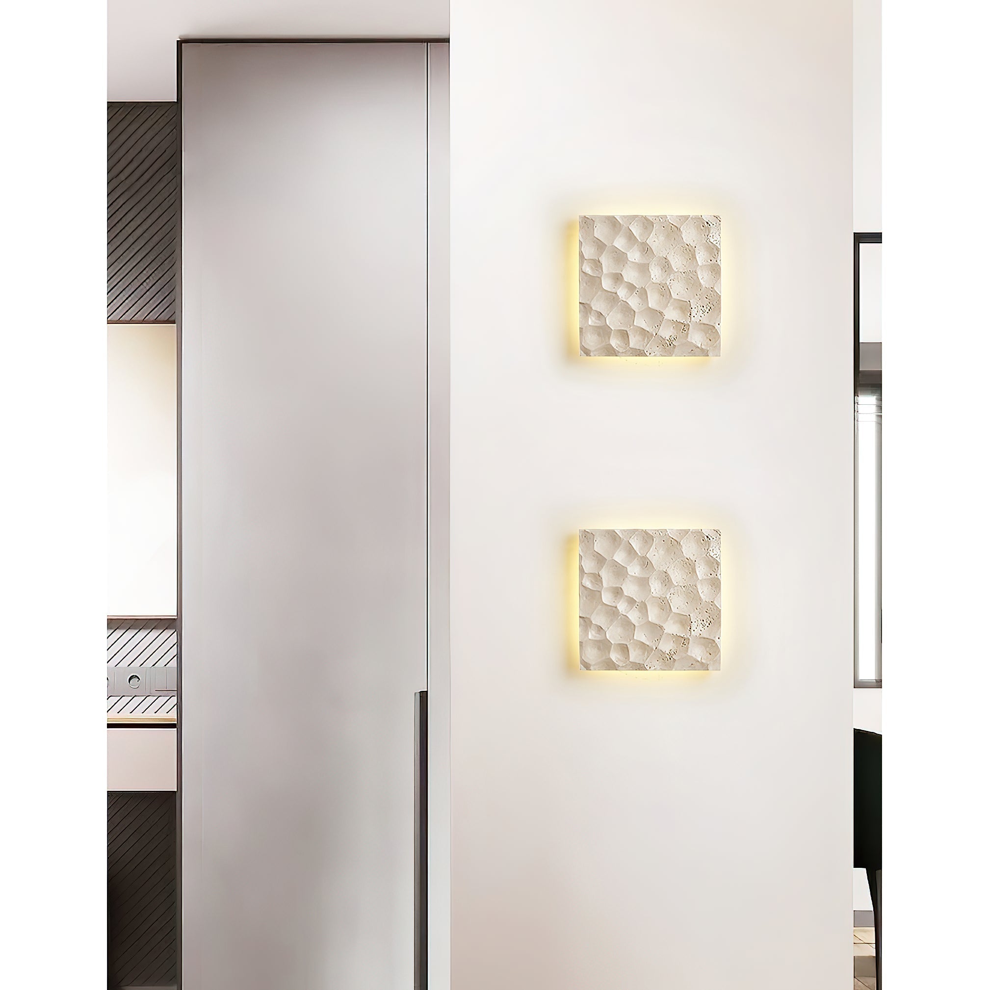Freyza | Vedoreth Panel-Wandleuchte aus Travertin – Schlafzimmer, Flur