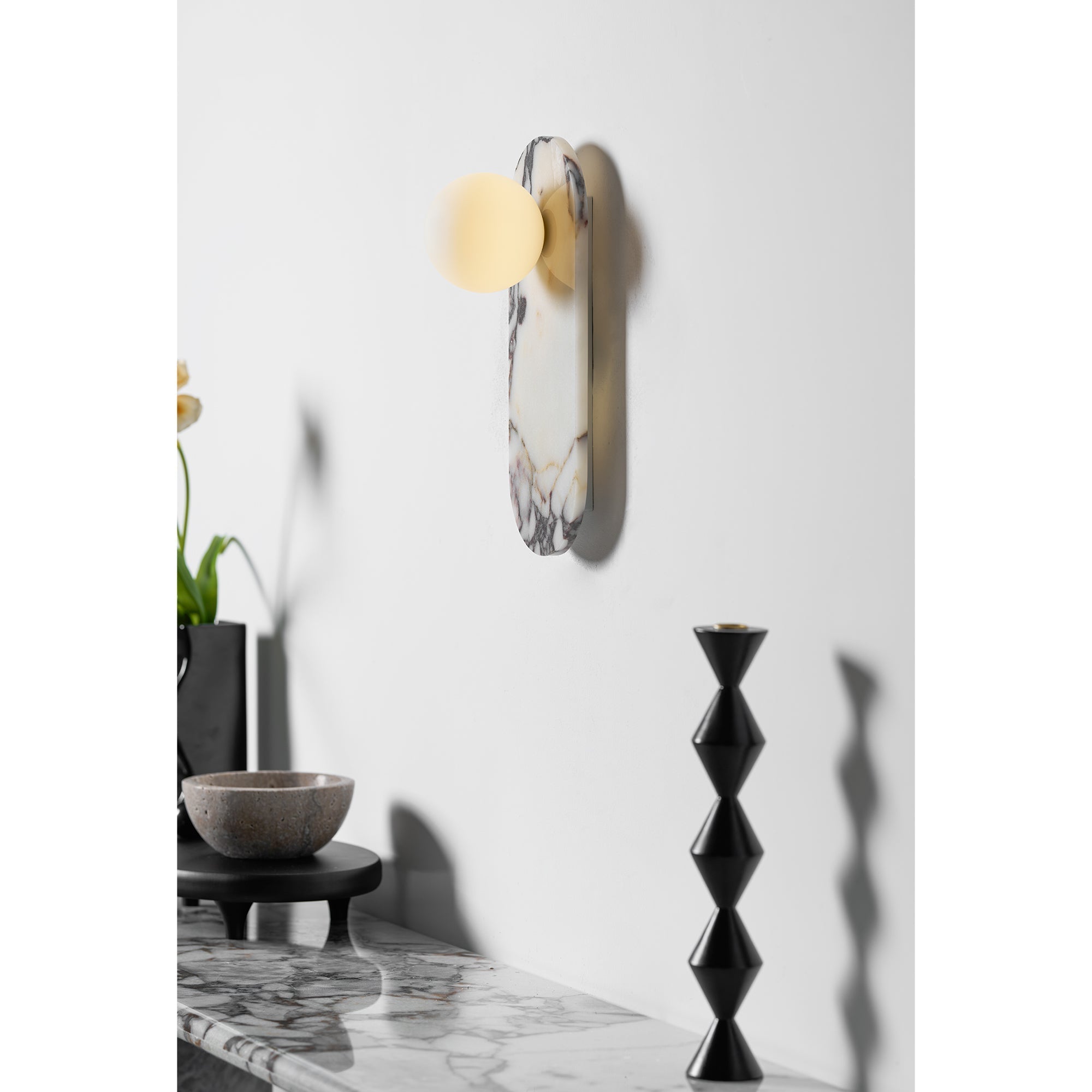 Freyza | Covelyra Marble Glass Glass Marble Wall Light – Bedroom Hallway