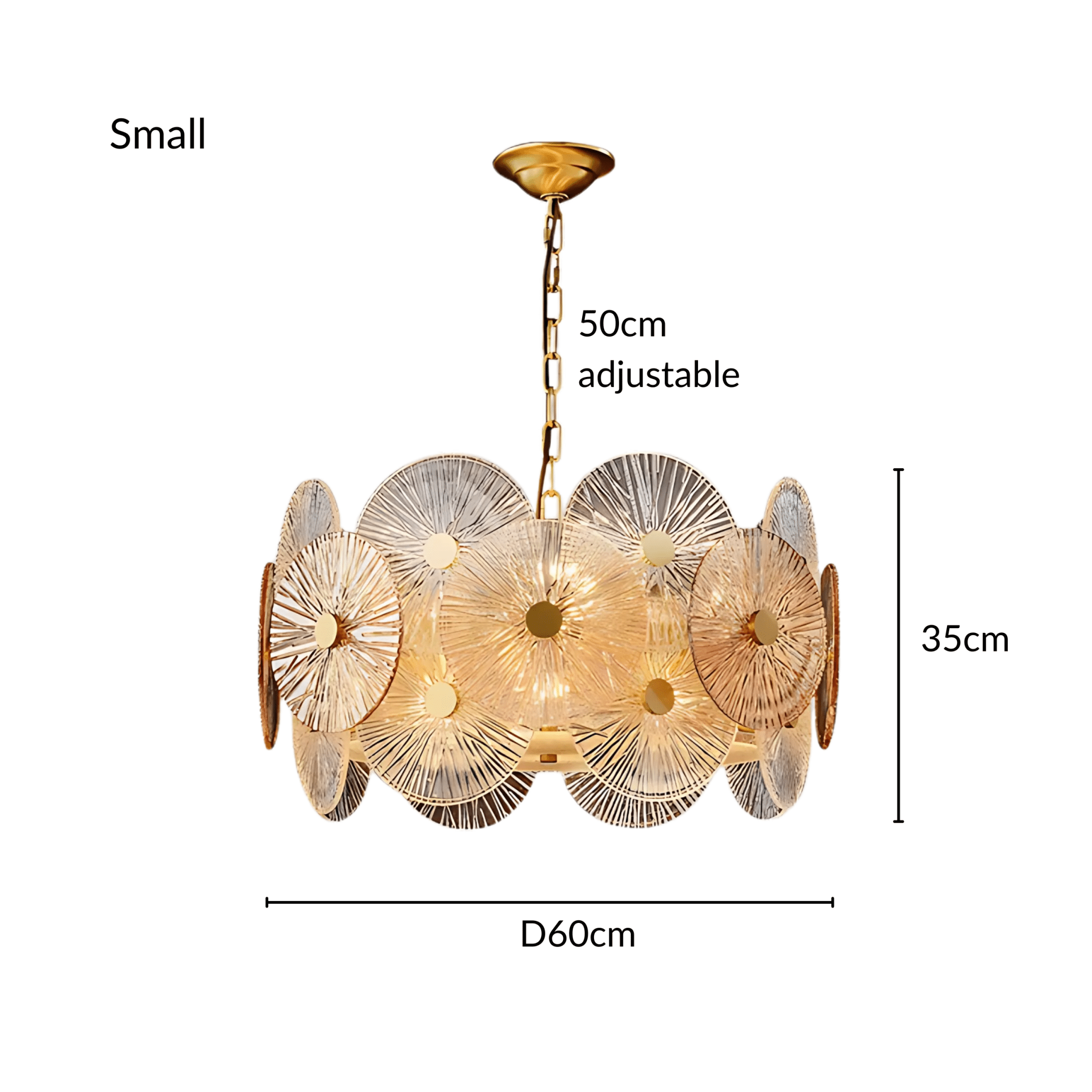 Freyza - MontiGlow | Elegant Contemporary Ribbed Glass Chandelier