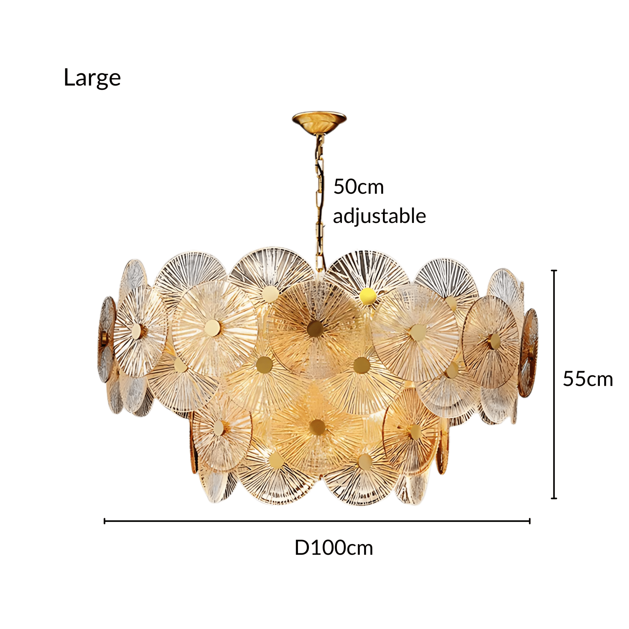 Freyza - MontiGlow | Elegant Contemporary Ribbed Glass Chandelier