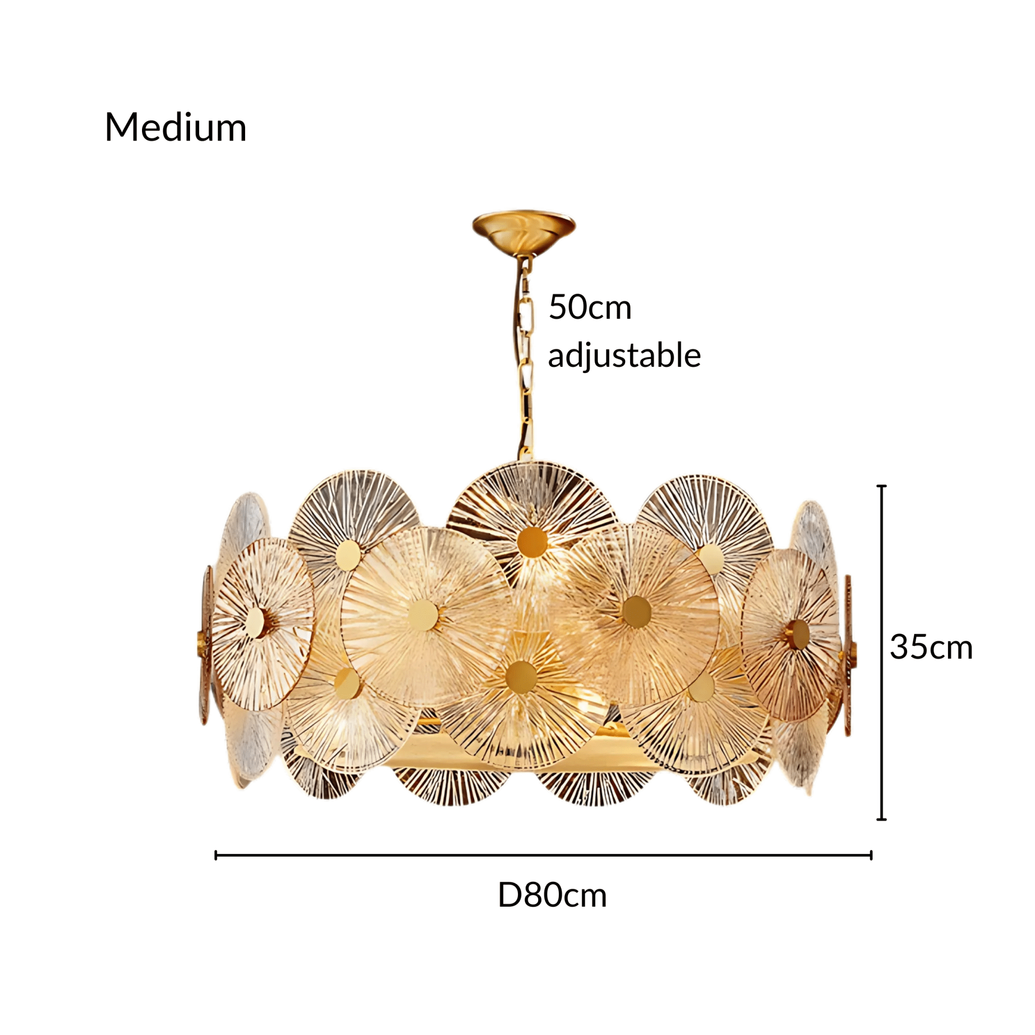Freyza - MontiGlow | Elegant Contemporary Ribbed Glass Chandelier