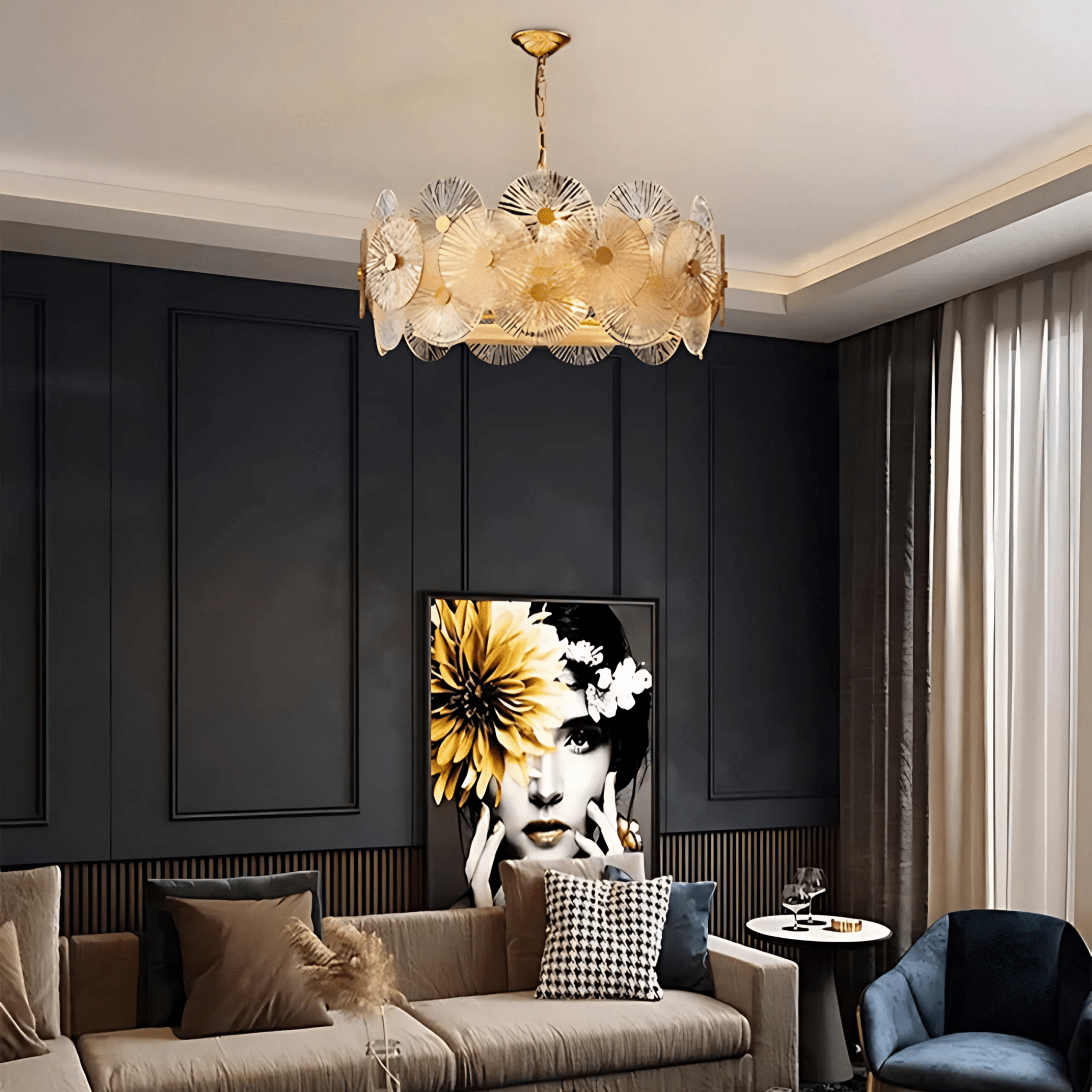Freyza - MontiGlow | Elegant Contemporary Ribbed Glass Chandelier
