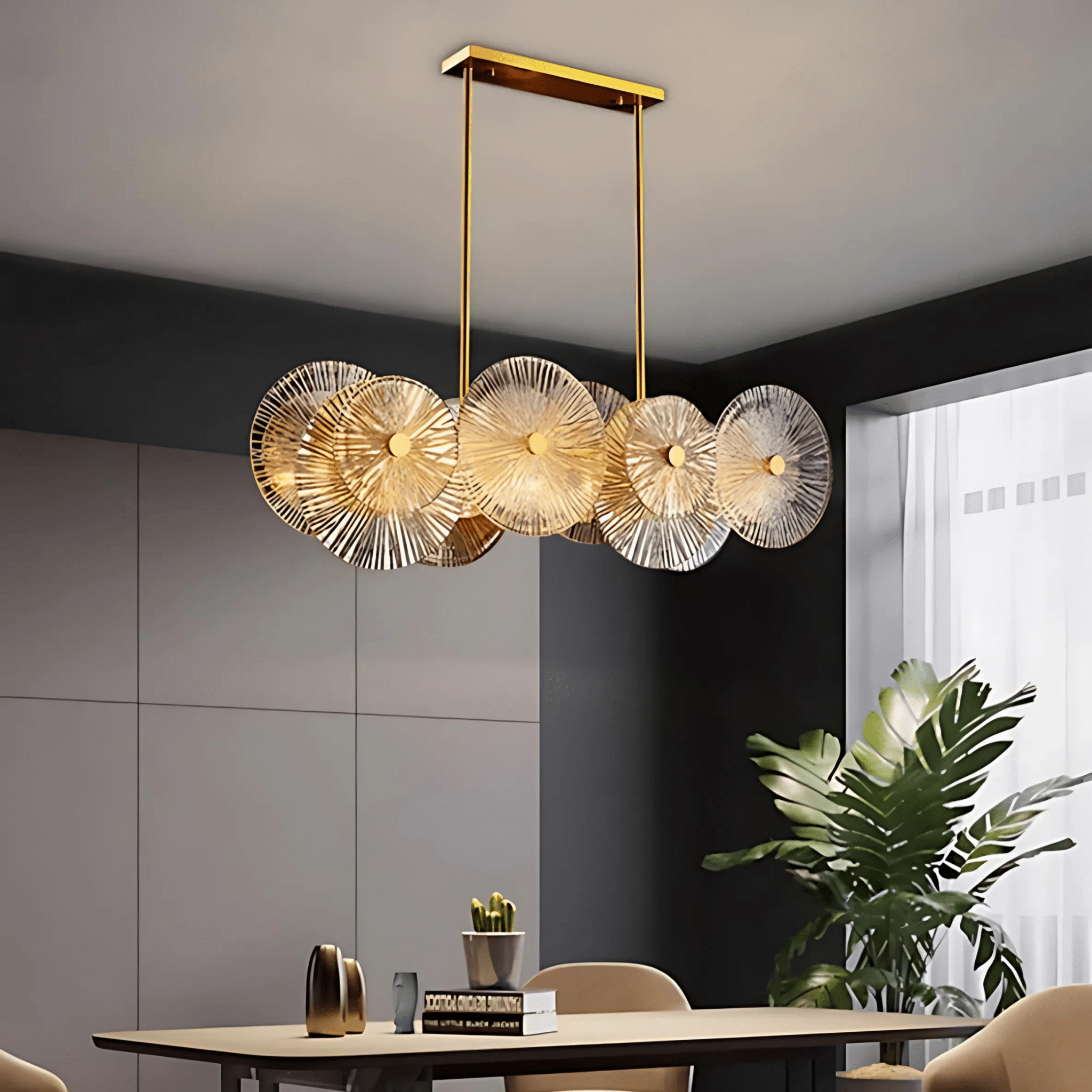 Freyza - MontiGlow | Elegant Contemporary Ribbed Glass Chandelier