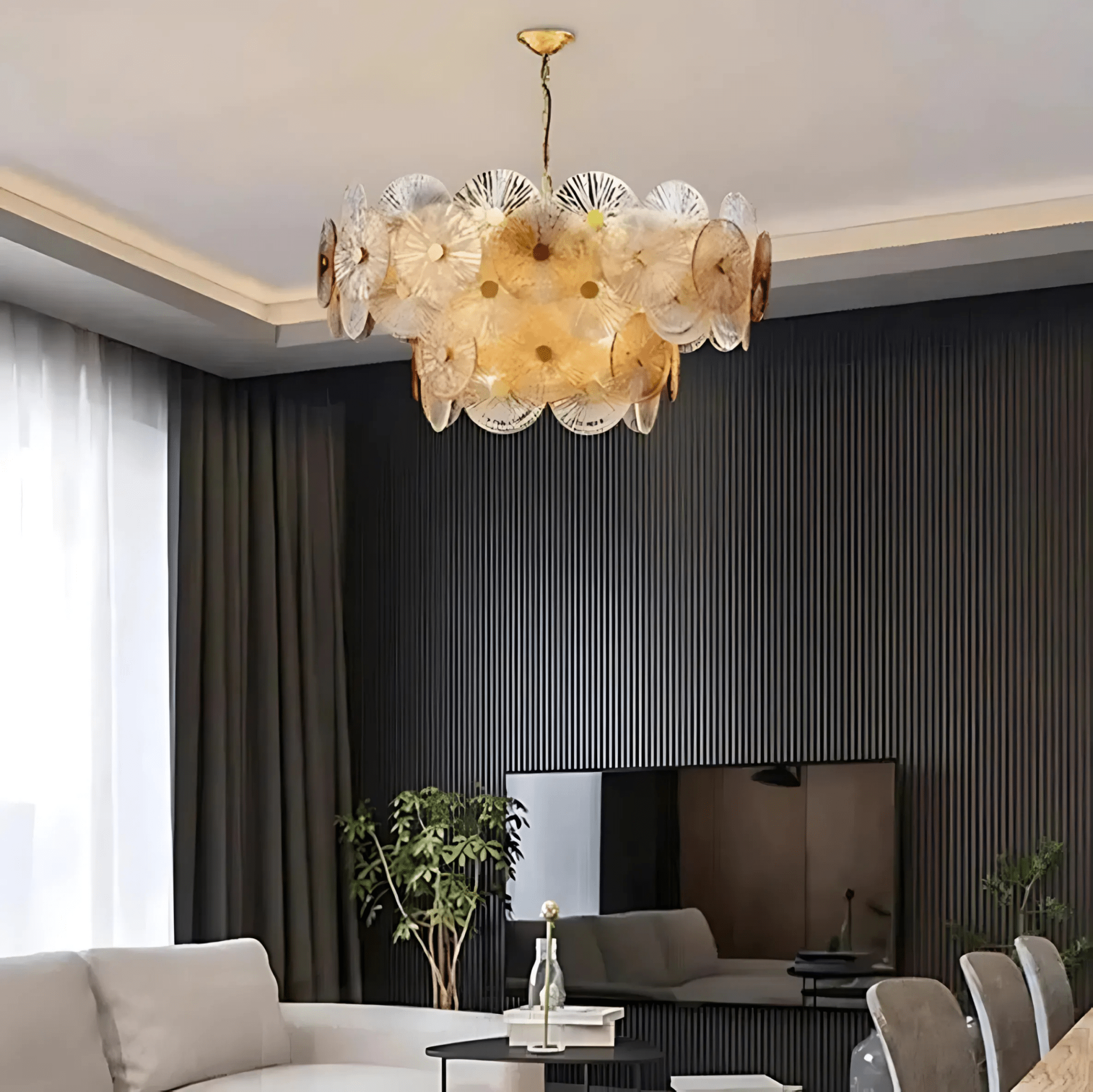 Freyza - MontiGlow | Elegant Contemporary Ribbed Glass Chandelier