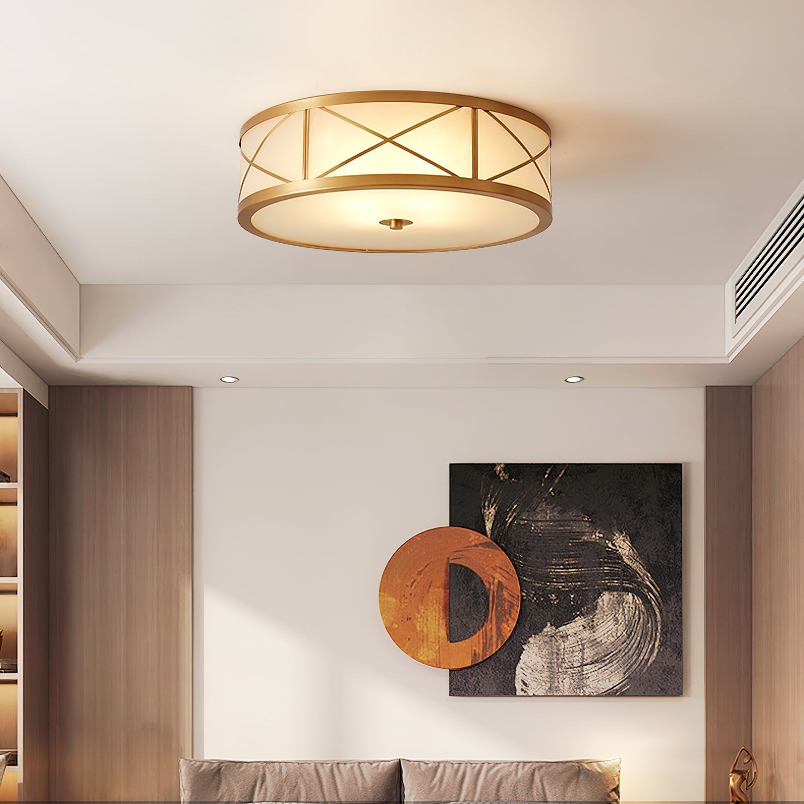 Freyza | Vovene Messing-Glas-Deckenleuchte – Schlafzimmer, Wohnzimmer