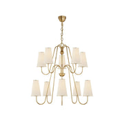Freyza | Elirora Elegance Vintage Brass Fabric Chandelier – Vintage Dining Room Living Room