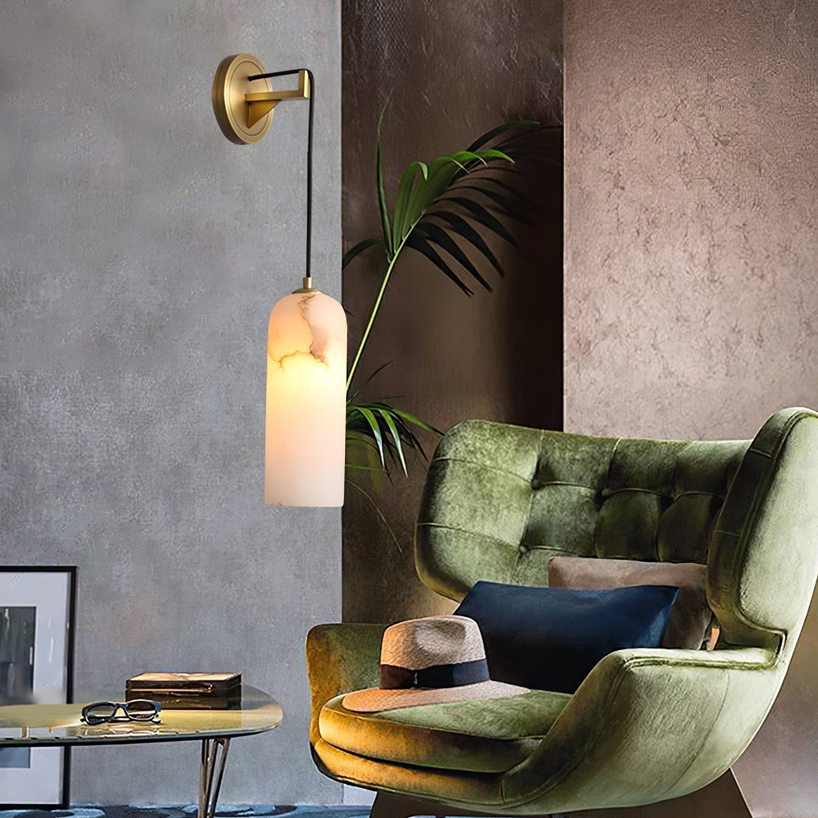 Freyza | Applique murale suspendue Vaelara en albâtre – Chambre, couloir
