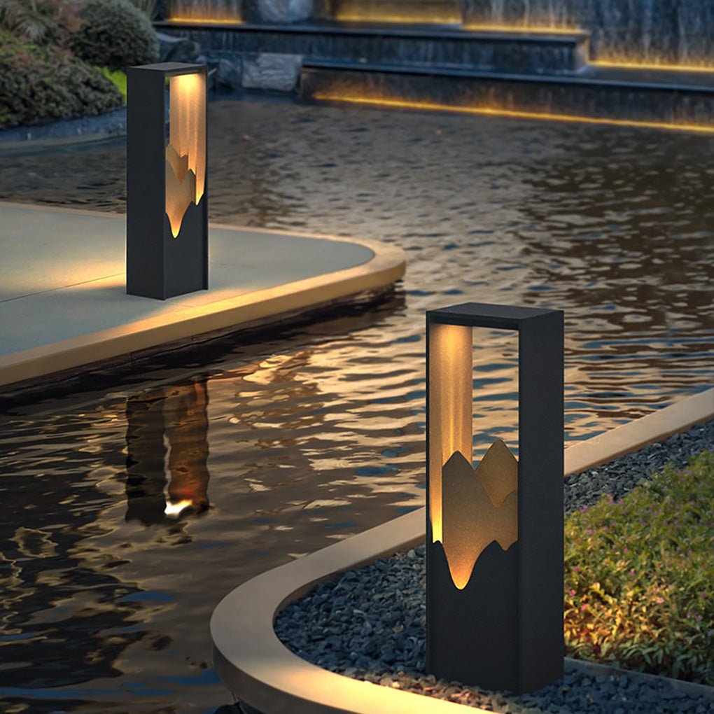 MountainGlow | Stylish Modern Solar Bollard Light for Outdoor Gardens 0