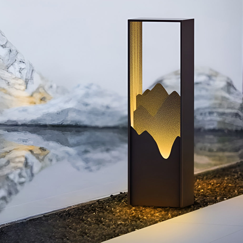 MountainGlow | Stylish Modern Solar Bollard Light for Outdoor Gardens 12