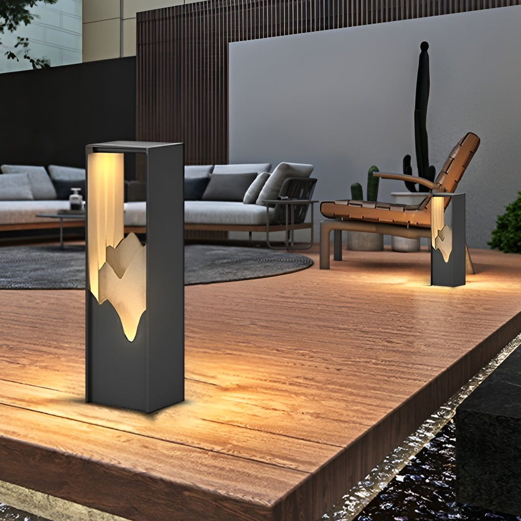 MountainGlow | Stylish Modern Solar Bollard Light for Outdoor Gardens 13