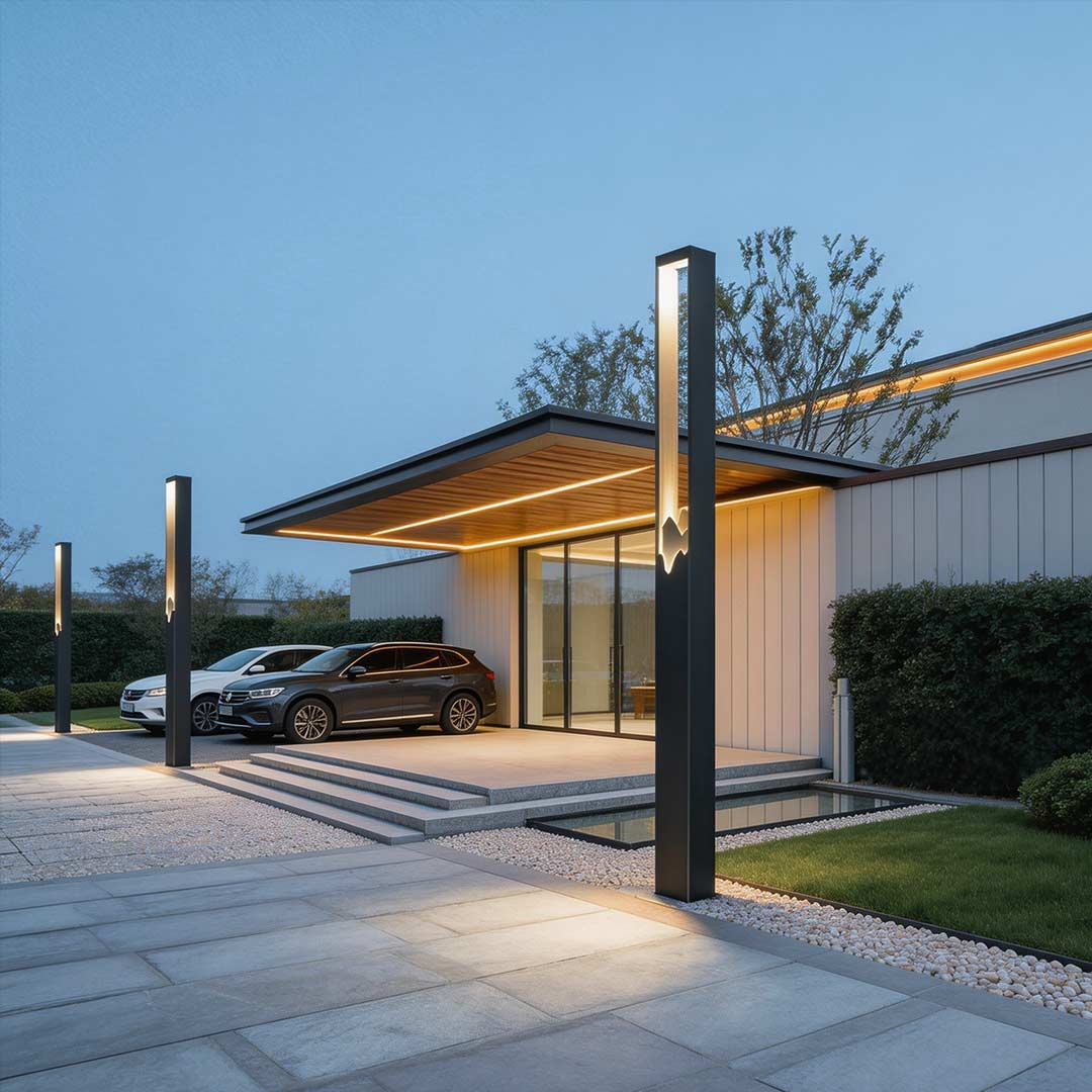 MountainGlow | Stylish Modern Solar Bollard Light for Outdoor Gardens 2