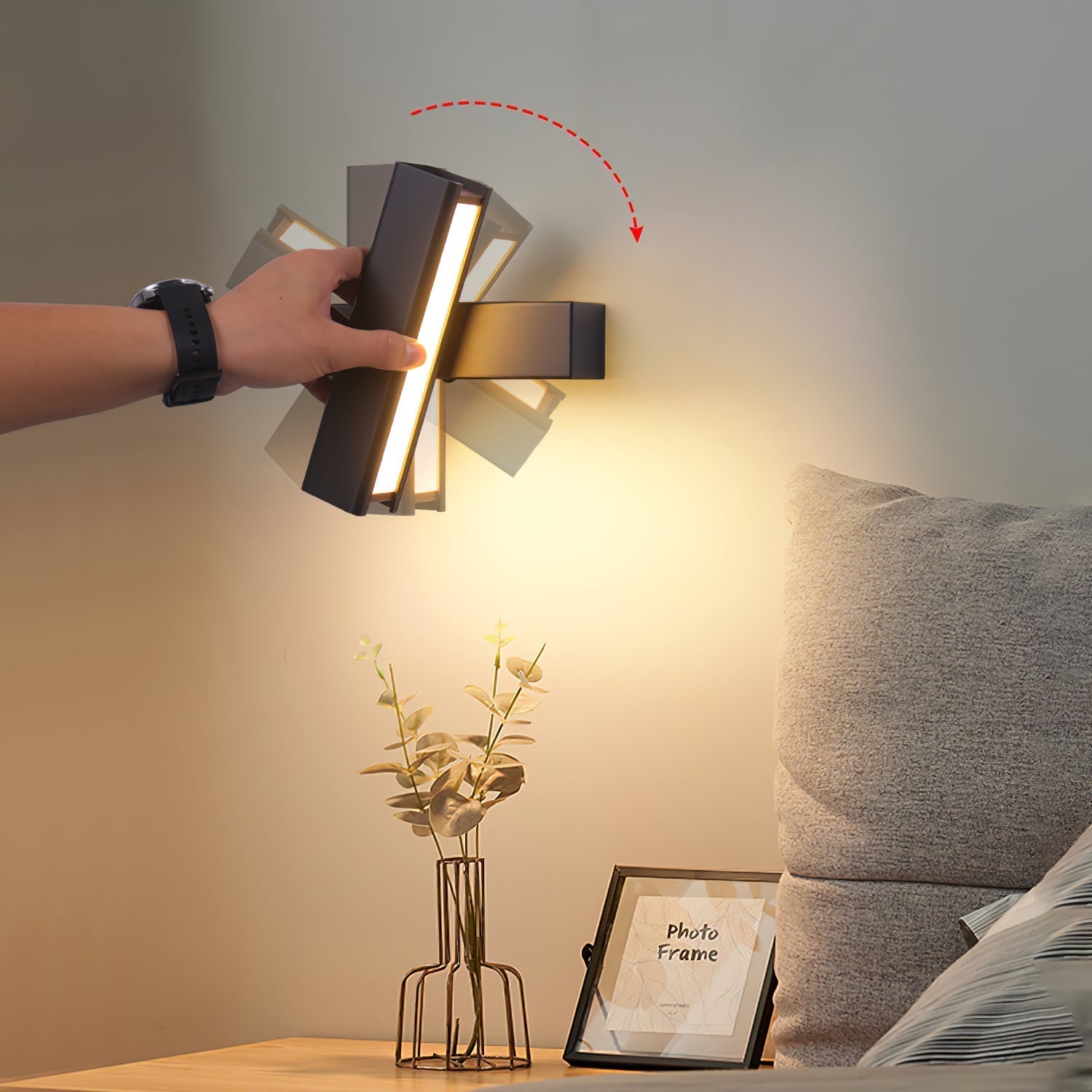 Freyza | Olvynora drehbare hölzerne Wandleuchte – Schlafzimmer, Flur