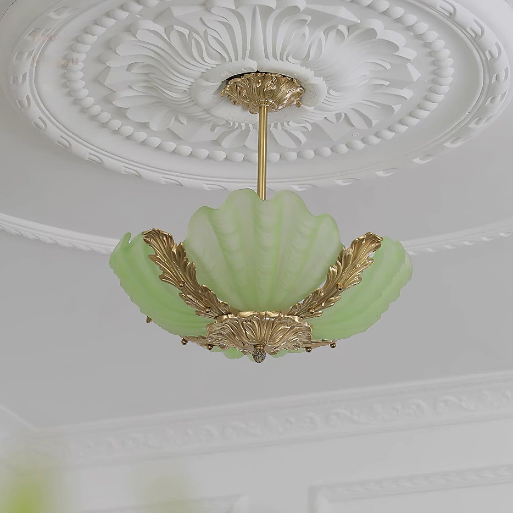 Freyza | Suspension rose en laiton et verre de Murano – Cuisine, salle à manger