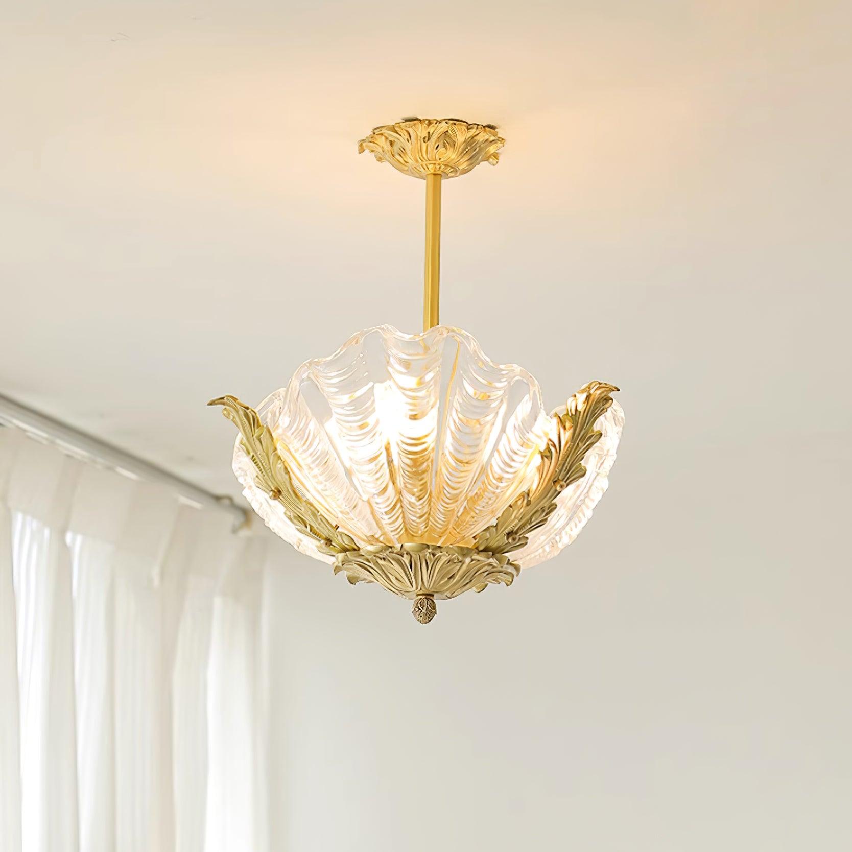Freyza | Suspension rose en laiton et verre de Murano – Cuisine, salle à manger