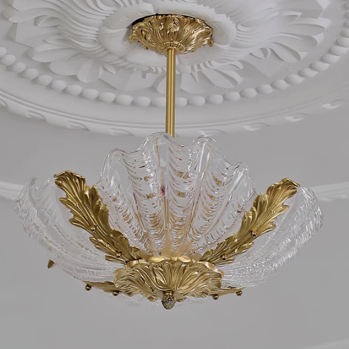 Freyza | Suspension rose en laiton et verre de Murano – Cuisine, salle à manger